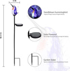 Bshine Solar Garden Decoration Outdoor Hummingbird Lights Stake, Hand Blown - Image 2
