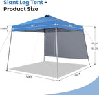 10X10 Pop Up Canopy, Slant Legs Instant Outdoor Canopy Tent - Image 7