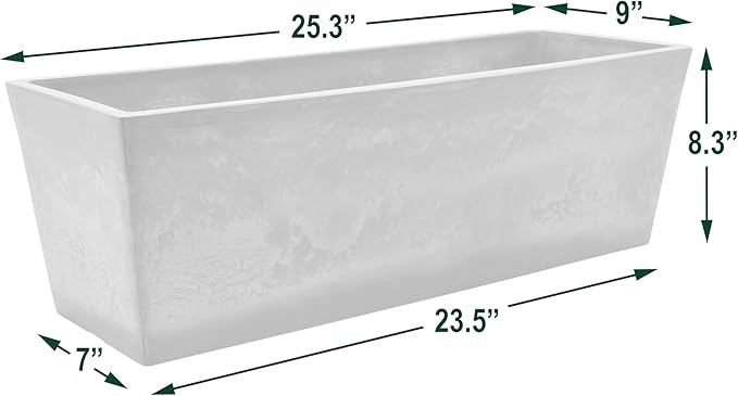 Arcadia Garden Products U65TP Plastic/Stone/Wood Composite Simplicity Window Box - Image 6