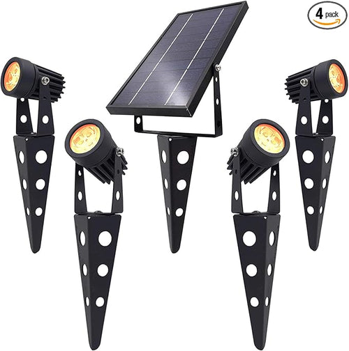 4-Spotlight Mini 50X Solar-Powered LED Spotlight, Outdoor Garden Yard Landscape by SolarLightMart