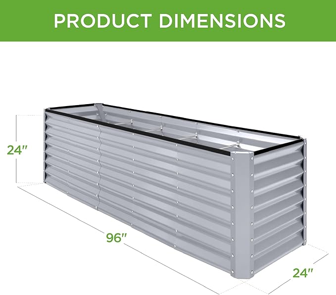 Best Choice Products 8x2x2ft Raised Outdoor Metal Garden Bed, Deep Root Box - Image 3