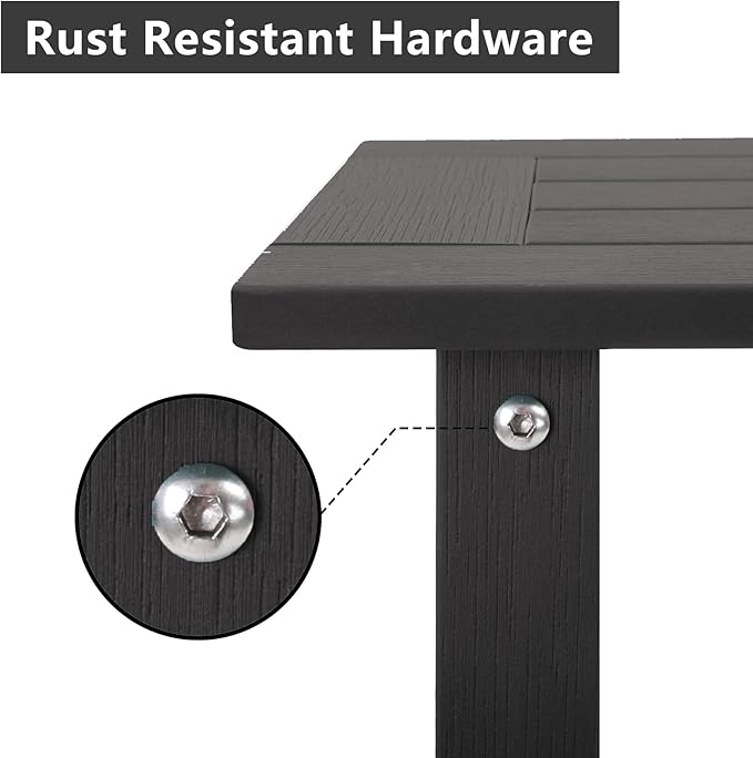 Double Adirondack Side Table Weather Resistant, Outdoor Rectangular End Table - Image 5