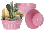 vensovo 10 Inches Pink Metal Rustic Plant Pots by vensovo