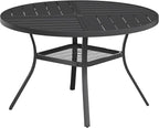 VICLLAX Round Patio Table with Adjustable Umbrella Hole by HOME