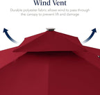Best Choice Products 9x12ft LED Cantilever Patio Umbrella w/Base Included & - Image 7