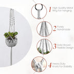 Plant Hanger Indoor, Macrame Plant Hangers Indoor Macrame Hanging Planters - Image 2