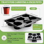6 Cell Round Nursery Pot Trays for 6 Inch Pots, Thickened Sturdy Seedling Pot - Image 2