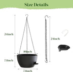 2 Pack 10 Inch Self Watering Hanging Planters - Image 3
