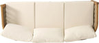 Merax 76.5" Outdoor Acacia Wood Wicker 3 Seater Sofa, Patio Furniture Couch - Image 9