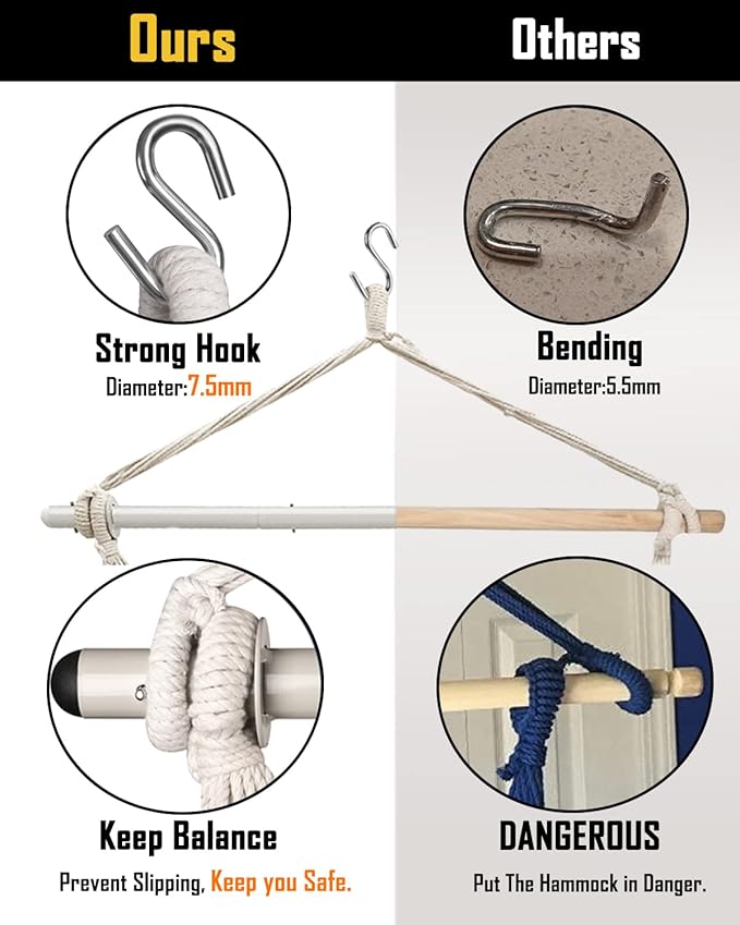 XXL Hammock Chair Hanging Rope Swing - Image 3