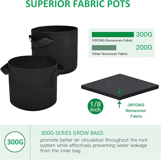 12-Pack 1 Gallon Thickened Non-Woven Grow Bags, Aeration Fabric Pots - Image 4