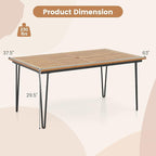 Tangkula 63" Large Patio Dining Table - Image 3