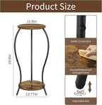 Plant Stand Indoor, 2 Tier Round Tall Plant Stand, Flower Pot Stand, Plant - Image 3