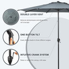 Abba Patio 9FT Lyon Outdoor Patio Umbrella Outdoor Table Umbrella - Image 4