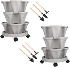 GameXcel Vertical Planter 3 Tier Stackable Planters Garden Planters Strawberry by GameXcel