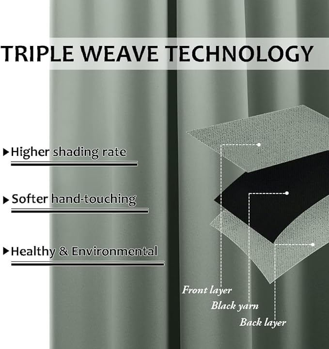 NICETOWN 2 Panels Weighted Outdoor Curtains - Image 6