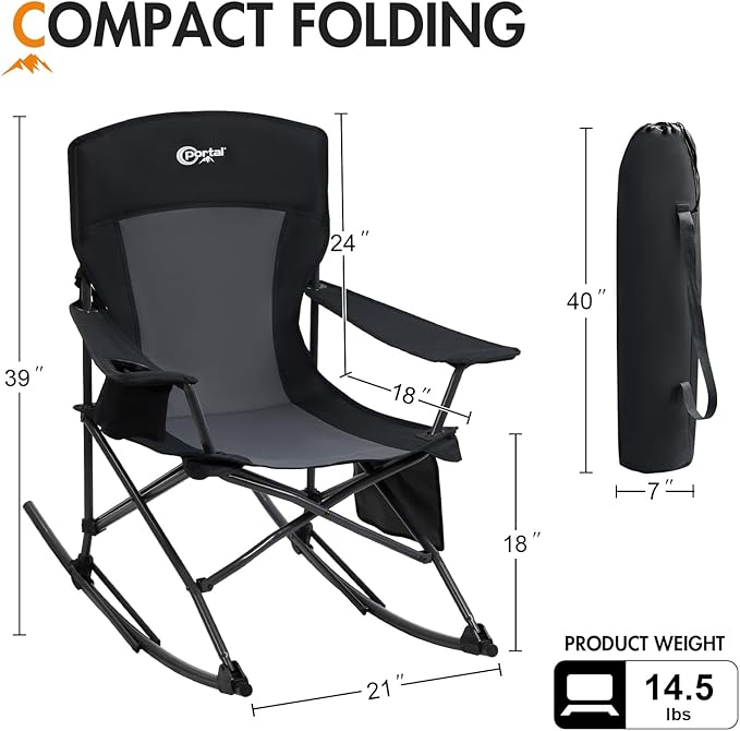 Portal Outdoor Rocking Chair Camping Folding Portable Rocker - Image 2