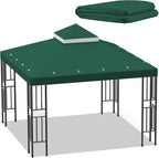 Sumfaller 10x10 FT Gazebo Replacement Canopy Top Double Tiered Canopy Top by Unknown