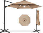 Best Choice Products 10ft Solar LED Offset Cantilever Hanging Market Patio by BestChoiceProducts