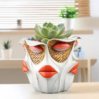 TOZLU Art Abstract Face Planters Pots Head, Unique Fun Abstract Face Flower Pot - Image 6