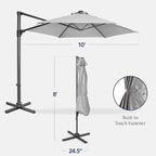 Best Choice Products 10ft Offset Cantilever Hanging Market Patio Umbrella - Image 2