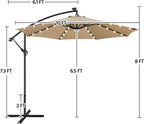 Yaheetech 10FT Solar Offset Umbrella - Image 3