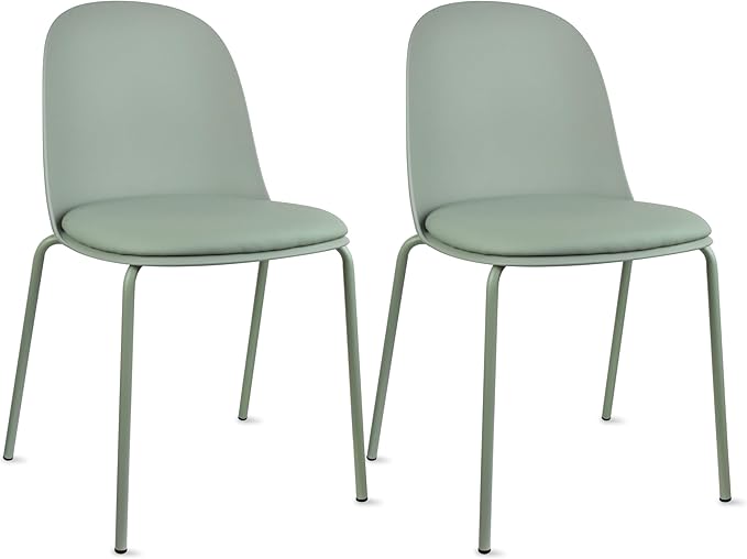 2xhome Modern Stackable Armless Dining Chair | Plastic Shell Seat by 2xhome
