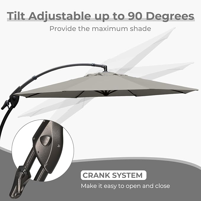 Grand patio 12FT Outdoor Offset Umbrella Large Round Aluminum Cantilever - Image 5