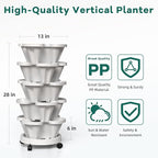 Strawberry Vertical Planters 2 Pack, 5 Tiered Stacking Tower Garden - Image 2