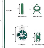 MAXPACE 125pcs Garden Stakes Kit: Includes 40 Sets of Fiberglass Plant Sticks - Image 3