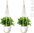 Macrame Plant Hanger Set of 2, 35 Inch Indoor Hanging Planter by Wdmxszdq