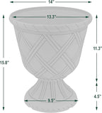 Arcadia Garden Products PL61GD Lattice Plastic Garden Urn, Classic Decorative - Image 4