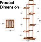 ROSSNY 55 Inch Tall Plant Stand Indoor, 7 Tier 8 Potted Bamboo Plant Stands - Image 2