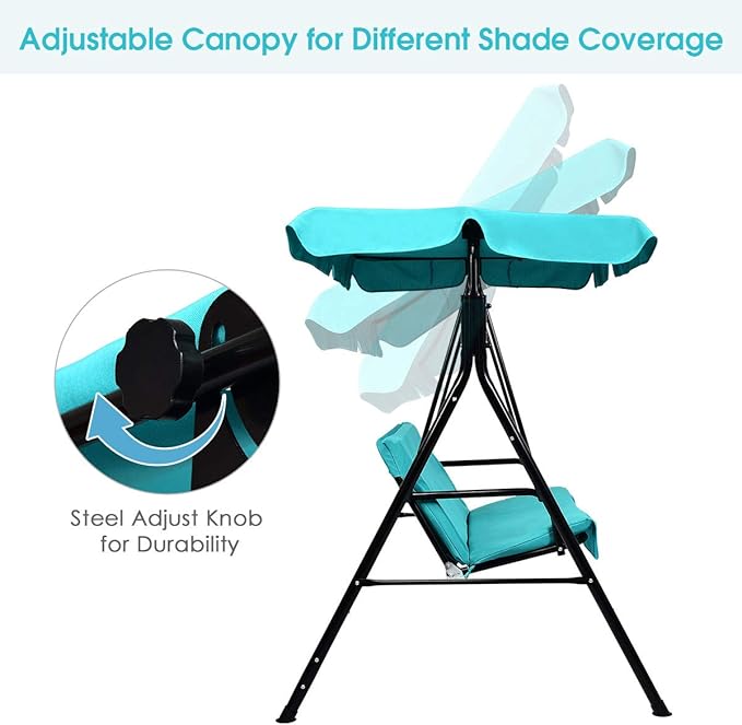 Tangkula 2 Person Porch Swing, Outdoor Swing - Image 7