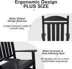 Devoko HDPE Rocking Chair Plastic Outdoor Indoor Patio Rocker Chair High Back - Image 5