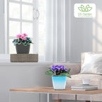 Self Watering Planters for Indoor Plants : 5 inch 3 Pack Gradient Blue Planter - Image 8