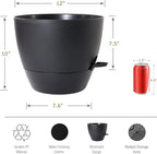 12inch 2Pack Large Self Watering Planters, Plastic Plant Pots - Image 2