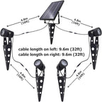 4-Spotlight Mini 50X Solar-Powered LED Spotlight, Outdoor Garden Yard Landscape - Image 3