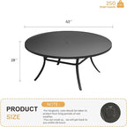 VICLLAX 63" Outdoor Round Patio Table - Image 3