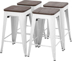 FDW Metal Bar Stools Counter Height Barstool Stackable Barstools Indoor Outdoor by FDW
