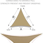 LOVE STORY 10' x 10' x 10' Triangle Grey-White Sun Shade Sail Canopy UV Block - Image 7