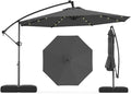 Tangkula 10ft Solar LED Patio Umbrella by TANGKULA