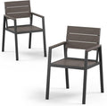 Outdoor Patio Dining Chairs Set of 2, 350LBS Capacity Aluminum Patio Dining by Oasbira