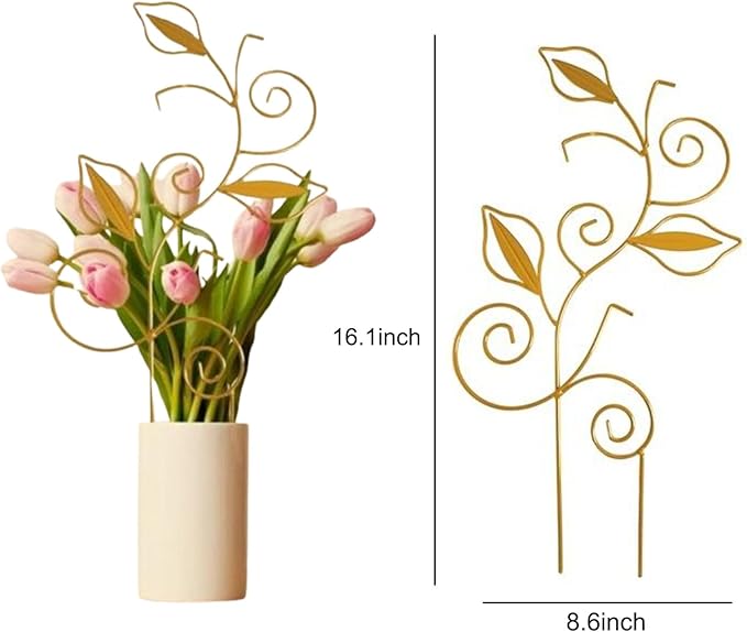 Decorative Metal Plant Trellis for Indoor Potted Plants – Leaf Shape Vine - Image 2