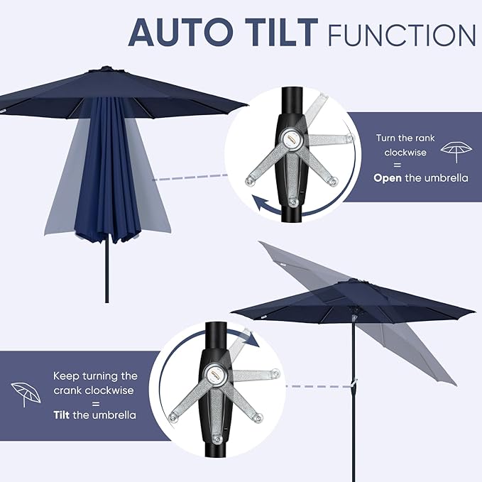 Tempera Patio Market Outdoor Table Umbrella - Image 2