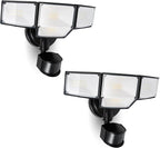 LUTEC 80W 9000LM LED Security Lights Motion Sensor Outdoor Lights, 4 Head LED by LUTEC