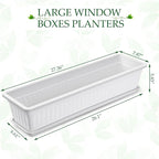 6 Packs 27 Inch Window Flower Box Extra Large Window Sill Herb Garden Long - Image 4