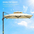 Outsunny 10ft Offset Patio Umbrella, Hanging Cantilever Umbrella, Square Shape - Image 5