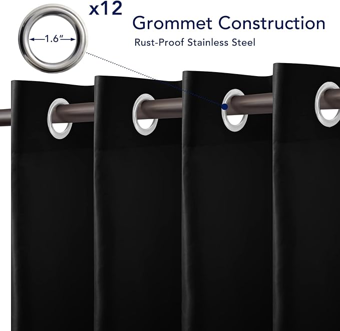 PureFit Outdoor Curtains for Patio Waterproof Weatherproof, UV and Fade - Image 4