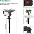 Solar Spot Lights Outdoor with 7 Lighting Modes RGB, 2 Pack Solar Color - Image 6